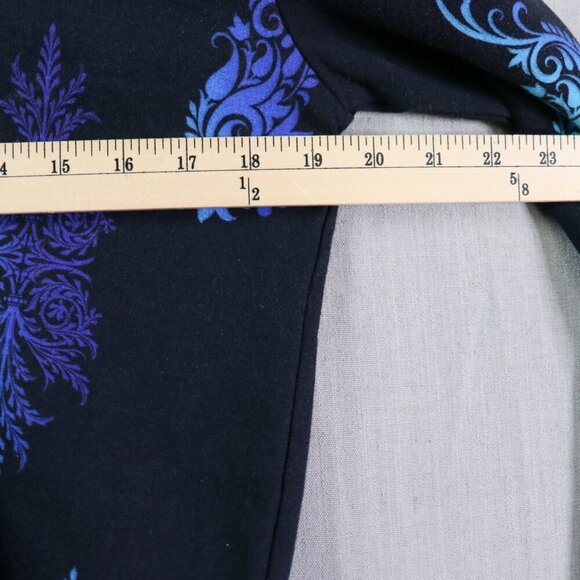 Pashma Arte Hoodie Women’s M Black Blue Cotton Fleece Hand Dyed Print NWT - Picture 13 of 16